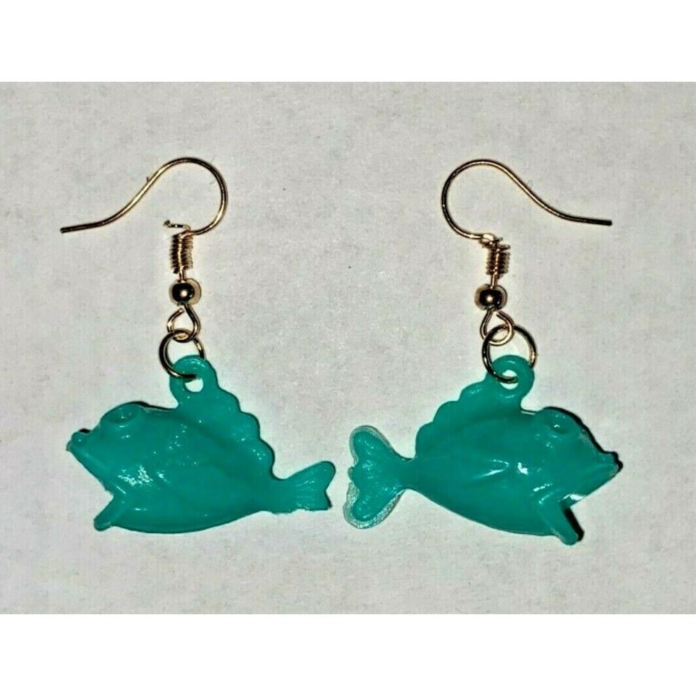 New from Vintage Mini Fish Green Cracker Jack Charms Costume Jewelry C9